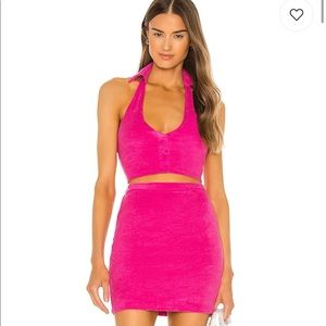 Revolve lovers and friends pink terry cloth top